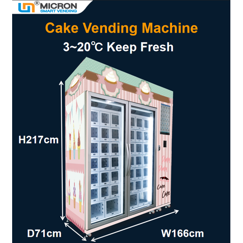 Cupcake cooling locker vending machine for selling cake bread sandwich frozen food